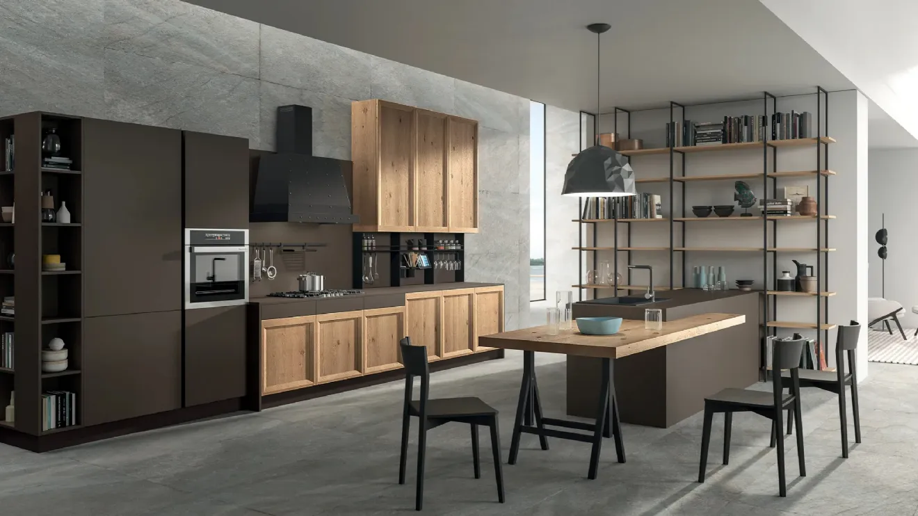 Cucina Moderna con penisola Atelier Contemporaneo 01 di Astra