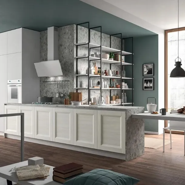 Cucina Moderna con penisola Ego Contemporaneo 07 di Astra