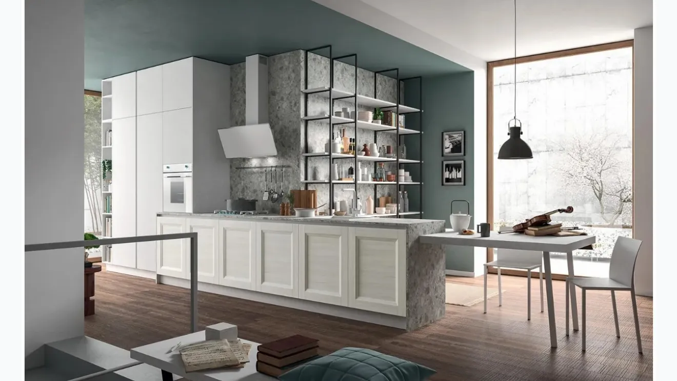 Cucina Moderna con penisola Ego Contemporaneo 07 di Astra