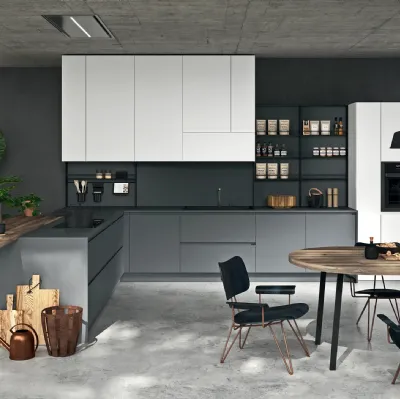 Cucina Moderna con penisola Line Moderno 18 di Astra