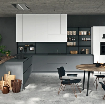 Cucina Moderna con penisola Line Moderno 20 di Astra