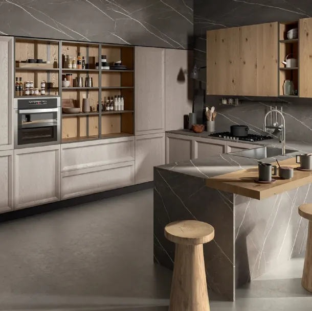 Cucina su misura con penisola Atelier Contemporaneo 03 di Astra