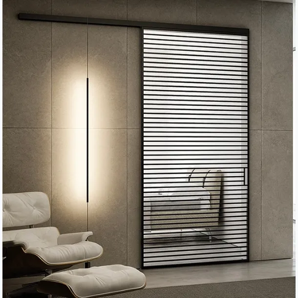 Porta per interni in vetro e alluminio Dakota Antracite di BiHome