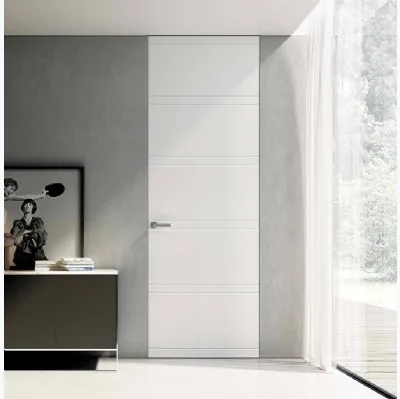 Porta per interni battente Filomuro Pantoincisa BP 1036 in laccato opaco Bianco di BiHome