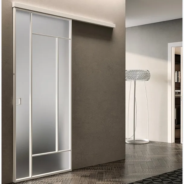 Porta per interni Glass Bianco Colorado con telaio in alluminio di BiHome