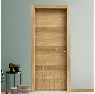 Porta per interni in legno Intalya Grass Rovere Olio Naturale con anta battente di BiHome