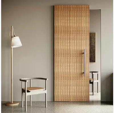 Porta per interni scorrevole esterno muro Intalya Yomi Rovere Olio Naturale di BiHome